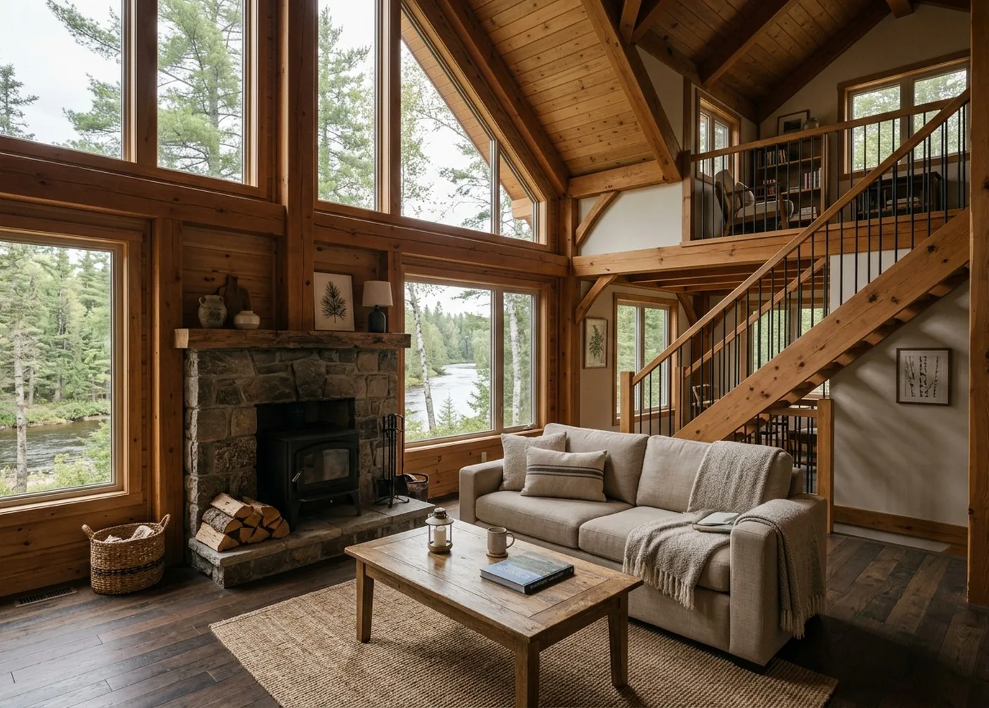 Cottage A interior at Goulais Riverside Cottages